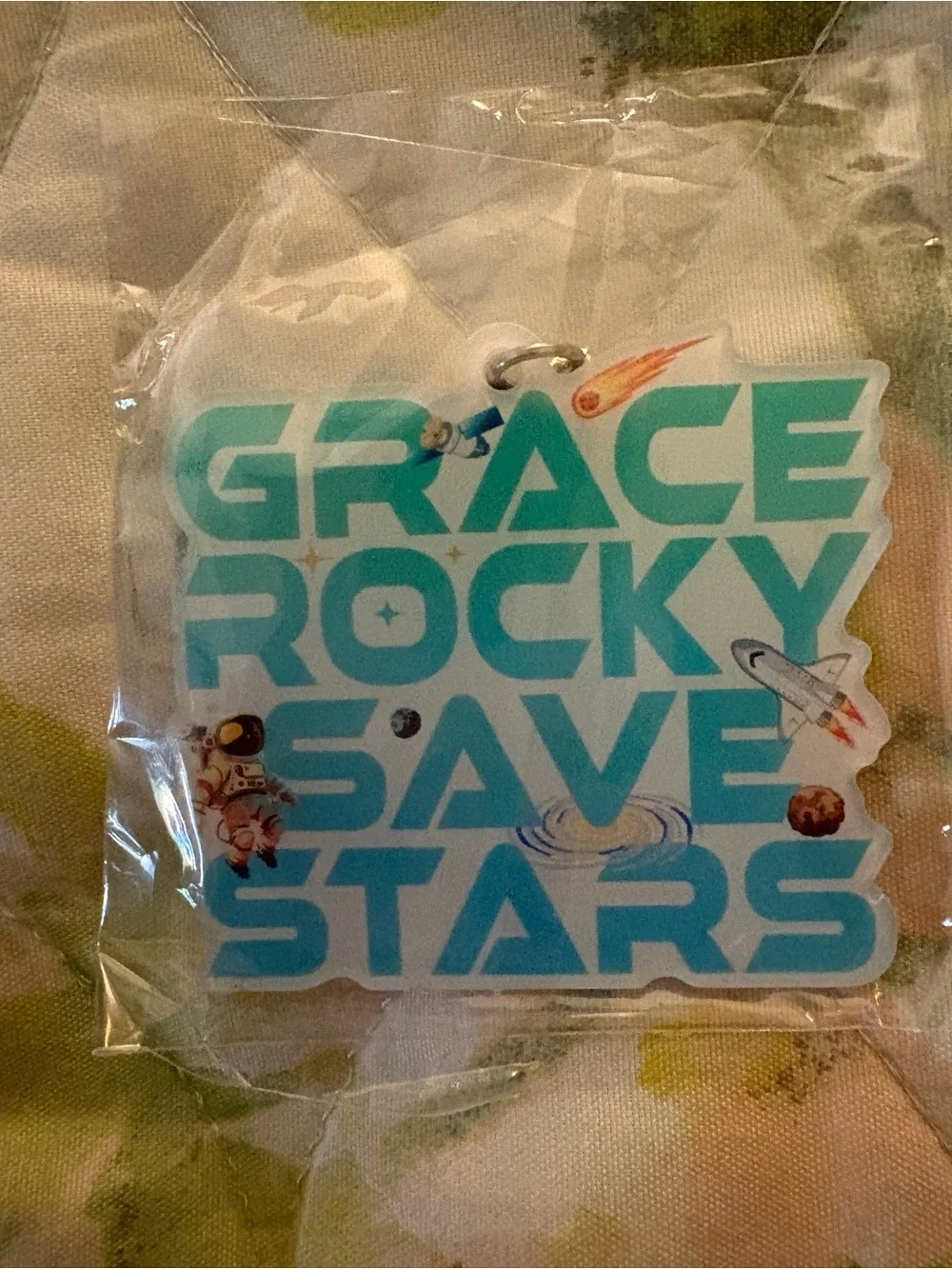 New Project Hail Mary Grace Rocky Save Stars Acrylic Keychain Charm Set Space